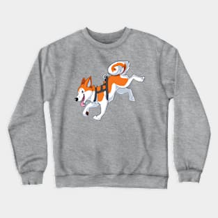 Orange Husky Running Crewneck Sweatshirt